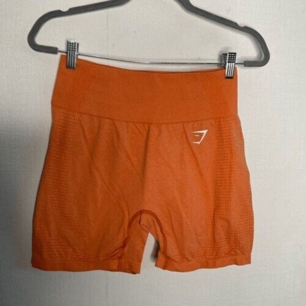 Gymshark Vital‎ Seamless 2.0 Gym Workout Shorts Women Size Medium Apricot Orange